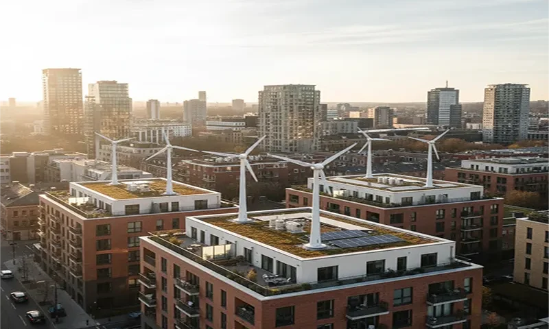Quiet Vertical Axis Wind Turbines for Residential Rooftops in Urban Areas